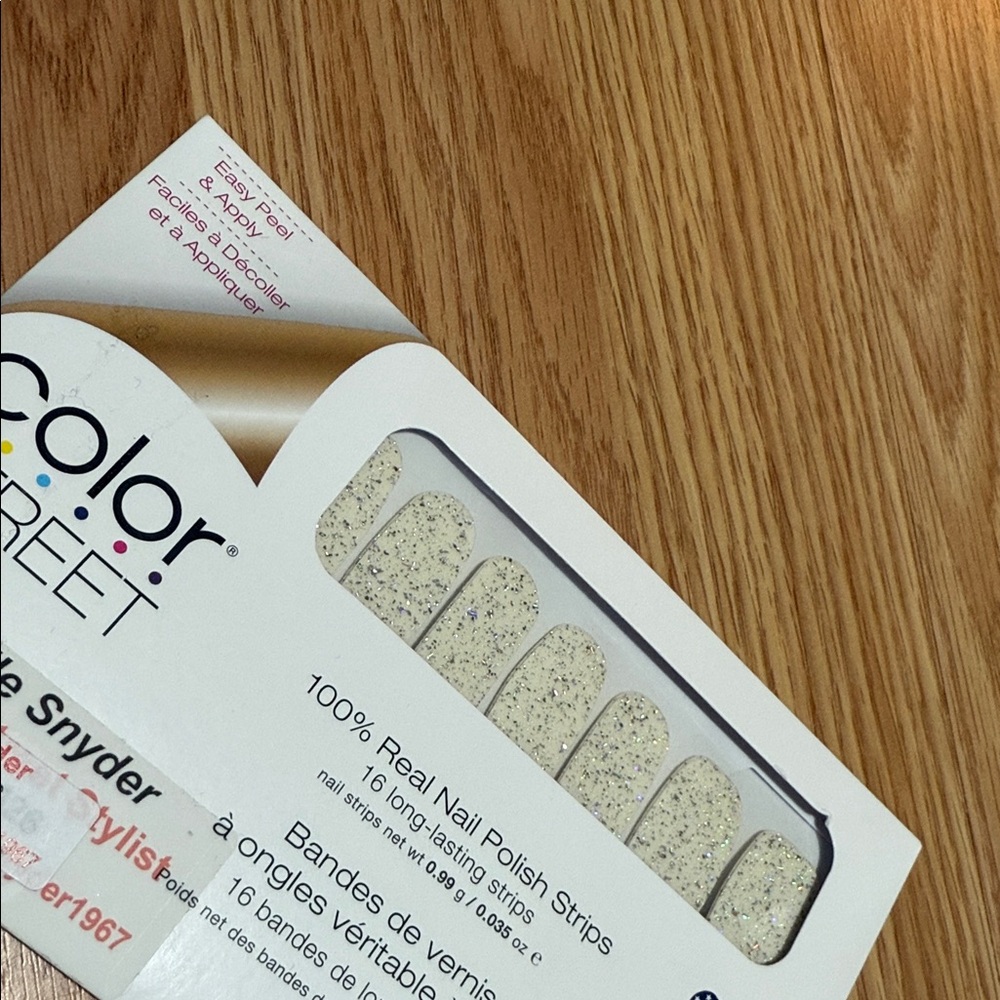 Color Street Glittery Cream Nail Strips